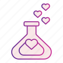 heart, lab, idea, potion, science, love, flask, chemistry, valentine