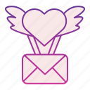 love, angel, heart, envelope, email, greeting, fly, drawn, air