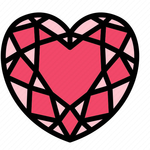 Diamond, heart, love, gift, present, jem, stone icon - Download on Iconfinder