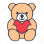 bear, heart, teddy, toy 