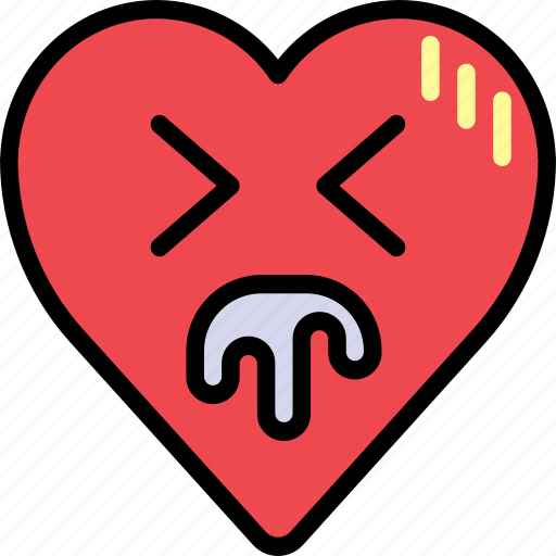 Disgusting, emoji, emotion, heart, puke, vomit icon - Download on Iconfinder