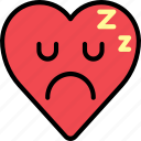 emoji, emotion, heart, sleepy, tired