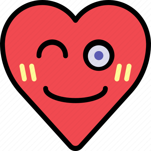 Emoji, emotion, happy, heart, smile, wink icon - Download on Iconfinder