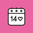 calendar, date, day, love, romance, valentines, event 