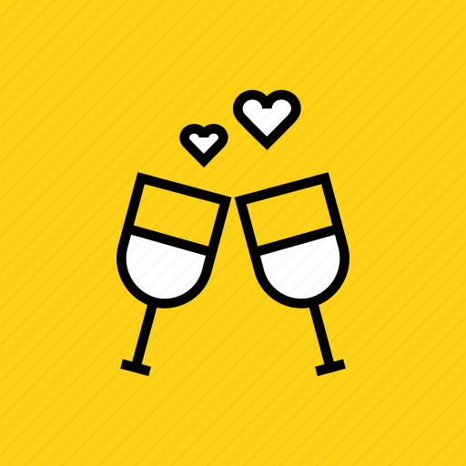 Date, love, romance, toast, valentines, wine, hygge icon - Download on Iconfinder