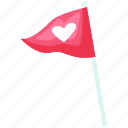 flag, romance, valentine, love, heart, happy, valentine day