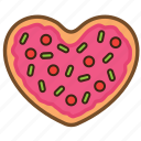 cookie, love, pastrie, snack, sugar, sweet, valentine