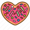 cookie, love, pastrie, snack, sugar, sweet, valentine