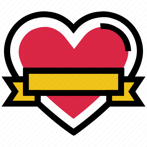 Banner, celebration, heart, love, ribbon, valentine’s day icon - Download on Iconfinder