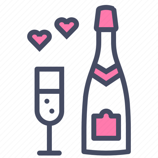Celebrate, champagne, date, love, valentines, wedding, hygge icon - Download on Iconfinder