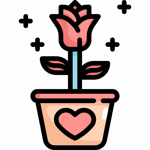 Flower, love, pot, romance, rose, valentine, valentines icon - Download on Iconfinder