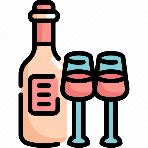 Alcohol, beverage, bottle, drinks, restaurant, romance, wine icon - Download on Iconfinder