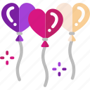 balloons, celebration, heart, love, valentine