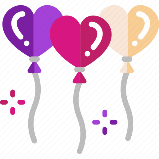 Balloons, celebration, heart, love, valentine icon - Download on Iconfinder