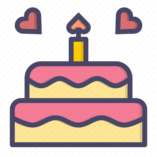 Cake, celebrate, day, love, romance, valentines, wedding icon - Download on Iconfinder