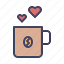 coffee, cup, heart, love, romance, valentines, hygge
