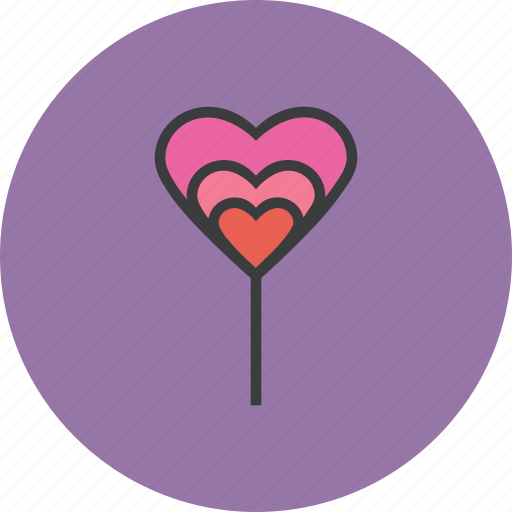 Candy, heart, lollipop, romance, sweet, valentines, hygge icon - Download on Iconfinder