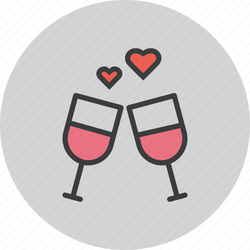 Date, love, romance, toast, valentines, wine, hygge icon - Download on Iconfinder