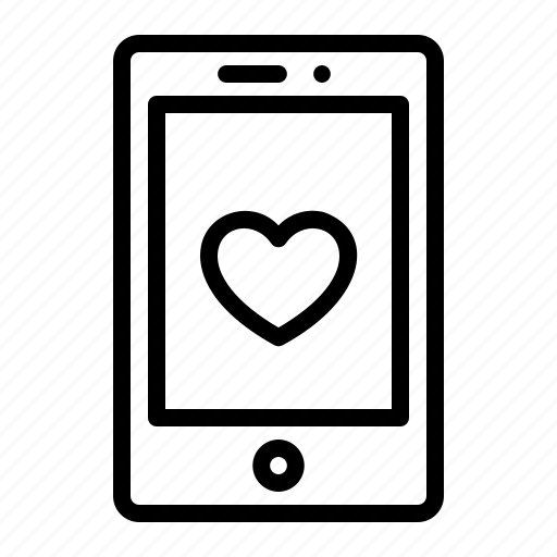 Smartphone, app, phone, heart, love, romance, cellphone icon - Download on Iconfinder