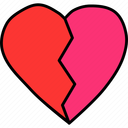 Break, breakup, heart, love, romance, up, valentines icon - Download on Iconfinder