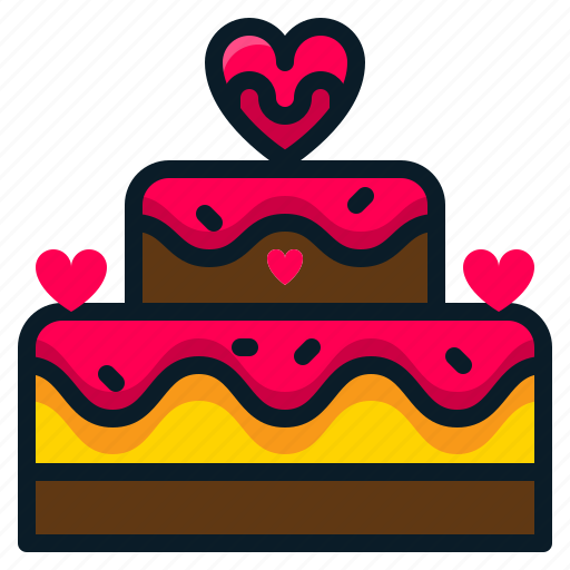 Birthday, cake, dessert, heart, love, romantic, valentine icon - Download on Iconfinder