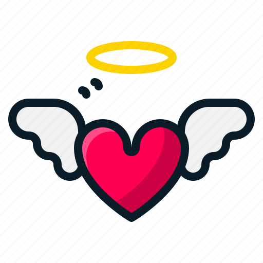 Angel, fly, heart, love, romantic, valentine, wing icon - Download on Iconfinder