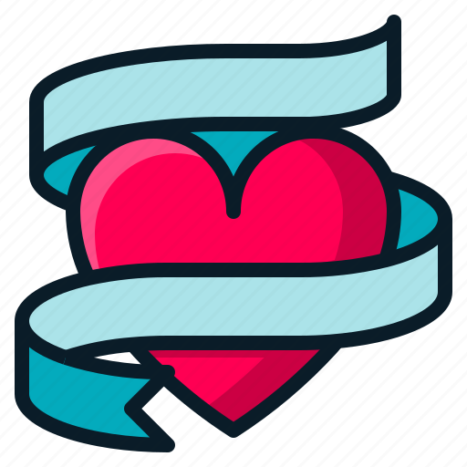 Heart, love, ribbon, romantic, valentine icon - Download on Iconfinder
