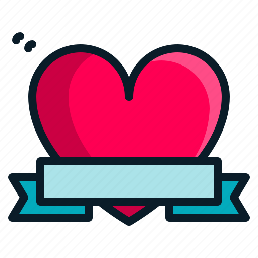 Heart, love, ribbon, romantic, valentine icon - Download on Iconfinder