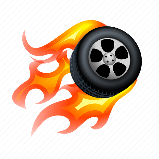Fast, fire, furious, power, race, super, tire icon