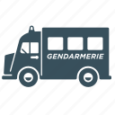 delivery, police, transport, truck, van, vehicle