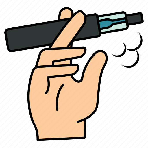 E cigarette, e smoking, hand, smog, smoke, vape pen, vaporizer pen icon - Download on Iconfinder