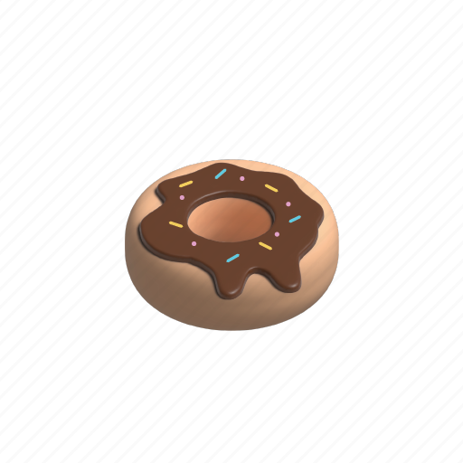 Chocolate, donut, sweet, dessert, cream, cake, cake donut 3D illustration - Download on Iconfinder