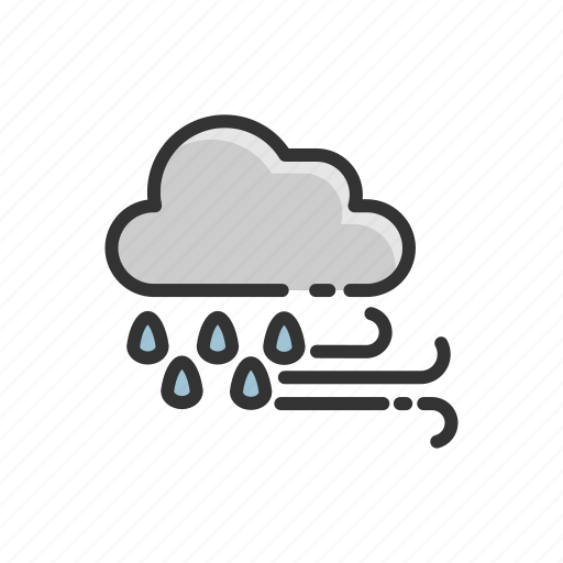 Forecast, rainy, weather, windy icon - Download on Iconfinder