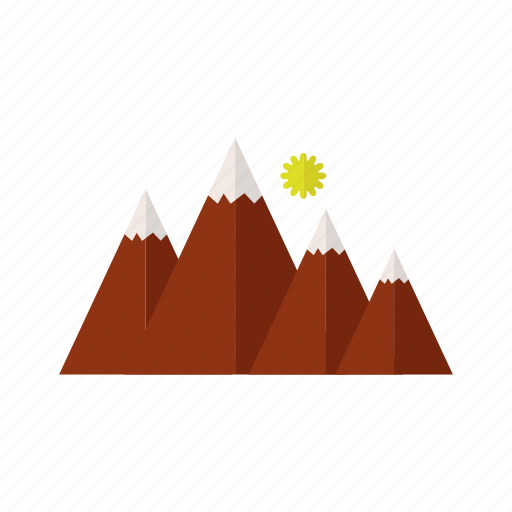 Design, mountain, rock, sky, snow, sun icon - Download on Iconfinder