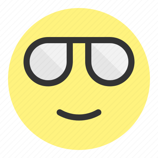 Cool, emoji, face, glass, glasses, hovytech, smile icon - Download on Iconfinder