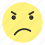 angry, displeasing, emoji, face, frown, hate, hovytech 