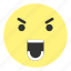 angry, emoji, face, hovytech, rage, shout, teeth 