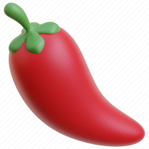Chili, spicy, red, vegetable, hot, pepper, fresh 3D illustration - Download on Iconfinder