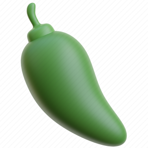 Green, chili, spicy, fresh, vegetable, pepper, hot 3D illustration - Download on Iconfinder