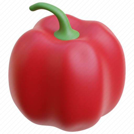 Paprika, red, bell pepper, food, fresh, vegetable, capsicum 3D illustration - Download on Iconfinder