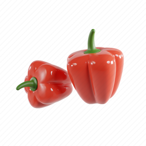 Bell, pepper, food, vegetarian, fresh, paprika, vegetable 3D illustration - Download on Iconfinder
