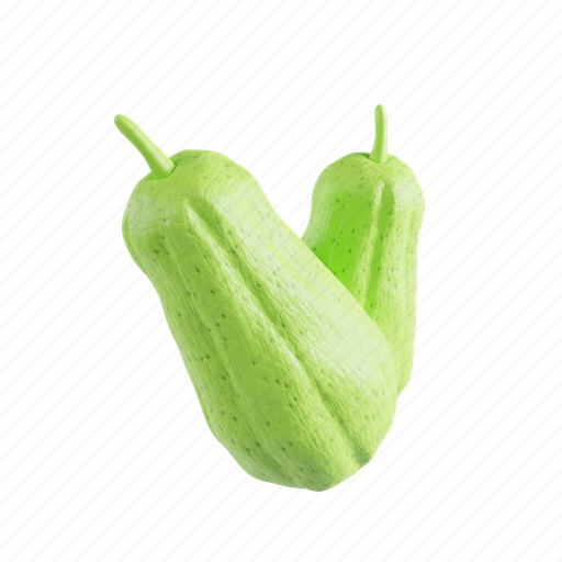 Chayote, green, healthy, nutrition, food, fresh, asian 3D illustration - Download on Iconfinder