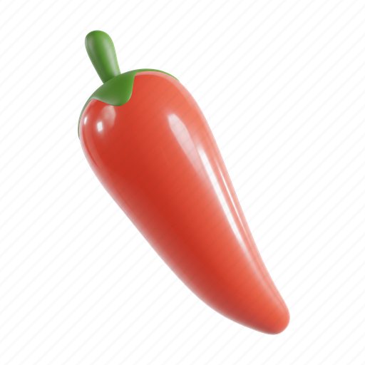Chili, pepper, hot, food, red, organic, spice 3D illustration - Download on Iconfinder