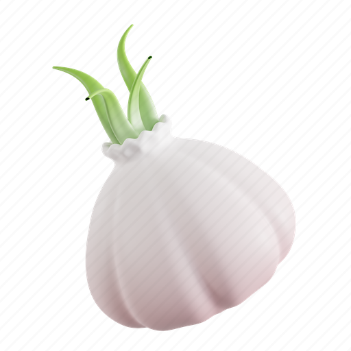 Garlic, vegetable, white, fresh, spice, organic, ingredient 3D illustration - Download on Iconfinder