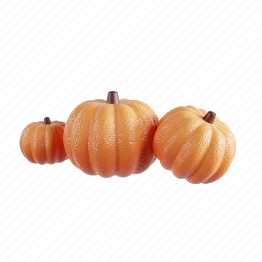 Pumpkin, halloween, decoration, autumn, orange, season, celebration 3D illustration - Download on Iconfinder