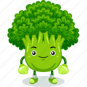 broccoli, mascot, cartoon, character, funny, cute, vector, vegetable, food