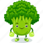 broccoli, mascot, cartoon, character, funny, cute, vector, vegetable, food 
