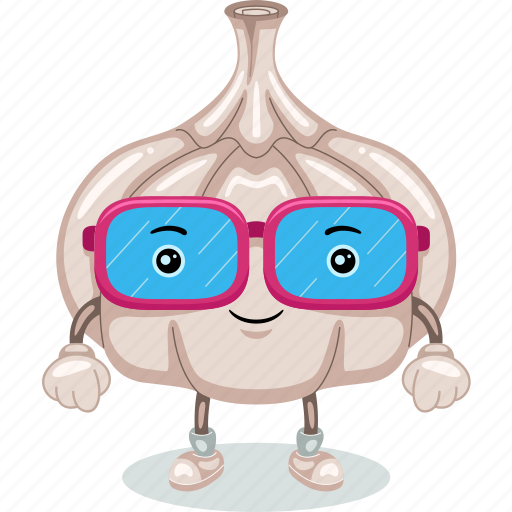 Garlic, mascot, cartoon, character, funny, cute, vector icon - Download on Iconfinder