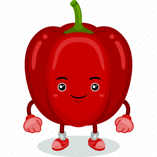 Red, pepper, mascot, cartoon, character, cute, vector icon - Download on Iconfinder