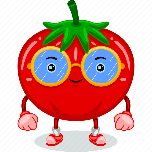 Tomato, mascot, cartoon, character, funny, cute, vector icon - Download on Iconfinder